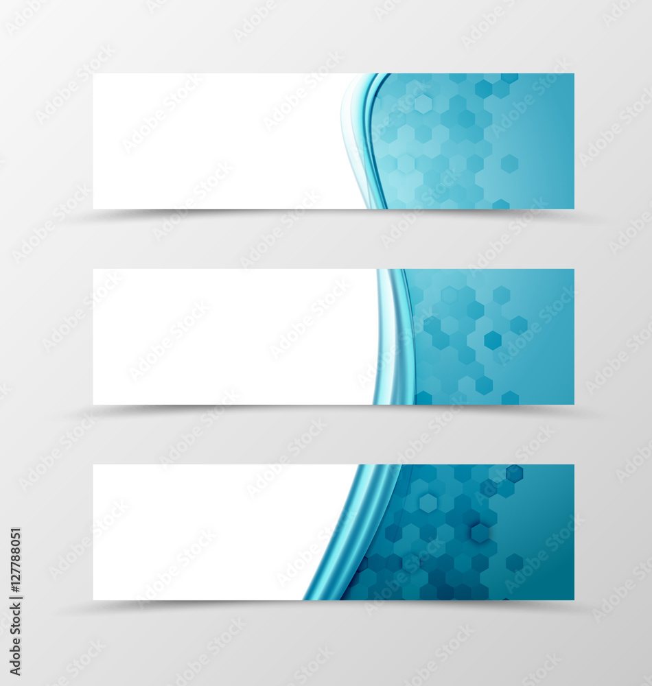 Wall mural set of header banner science design