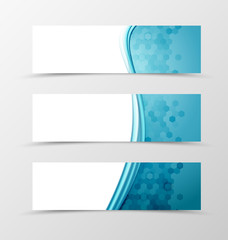 Set of header banner science design