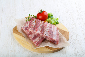 Raw pork ribs