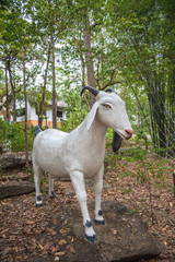 Fototapeta premium Goat statue in temple