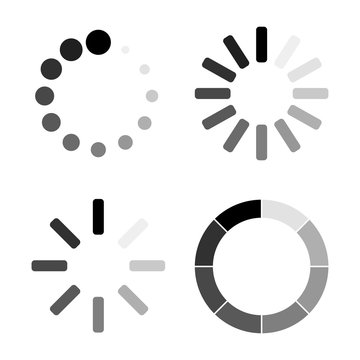 Set Loading icons. White background