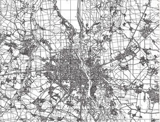 black and white drawing of a map of the city of Kiev