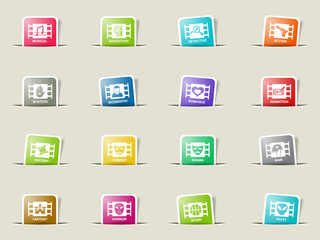cinema genre icon set
