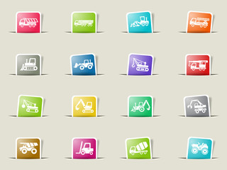 construction machinery icon set