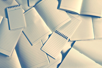 Manny empty notebook paper and note pad background