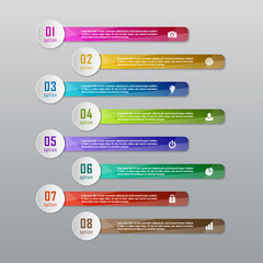 Infographic ( diagram, chart ) business concept with 8 options, parts, steps. Infographic design template and marketing icons