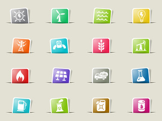fuel and power icon set