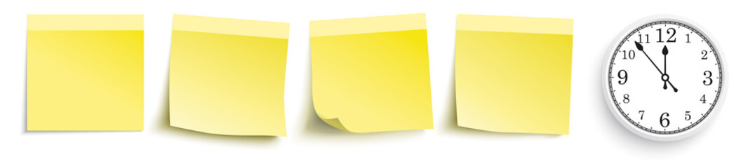 Yellow Sticks Header Clock