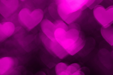 pink heart bokeh background photo, abstract holiday backdrop