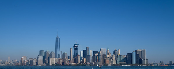 Fototapeta na wymiar Vue sur Manhattan depuis Liberty Island