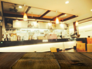 Blur background of coffee shop interior