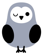 Sleeping owl. Cute little owl icon. vector