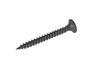 New strong black screw isolated on a white background