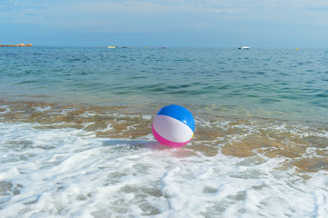 Beach ball in sea