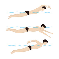 Swimming Butterfly Style. Vector
