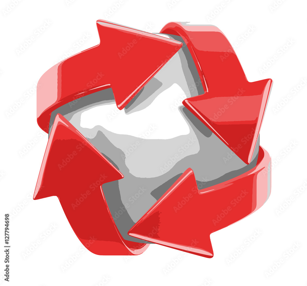 Poster arrows around sphere. image with clipping path