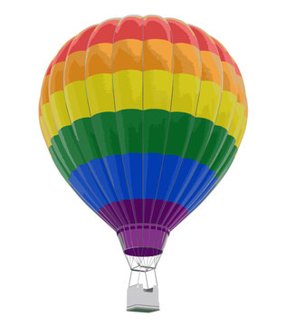 Multi Colored Hot Air Balloon. Image with clipping path