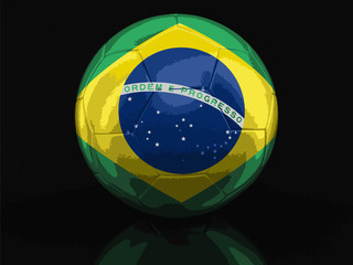 Fototapeta premium Soccer football with Brazilian flag. Image with clipping path