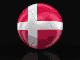 Soccer football with Danish flag. Image with clipping path