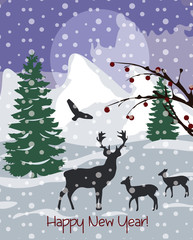 Happy New Year card Vector.