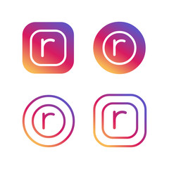 trendiest letter R logo