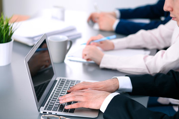 Group of business people working together in office