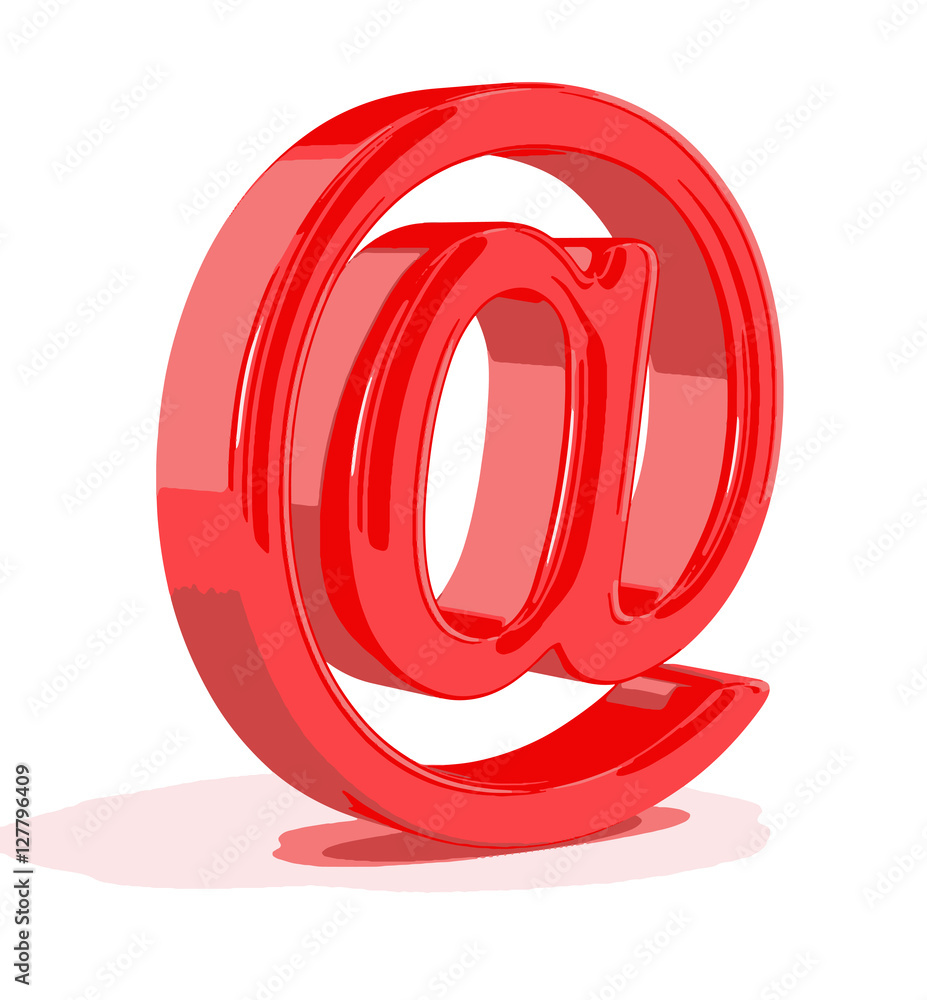 Aufkleber 3d e-mail sign. image with clipping path