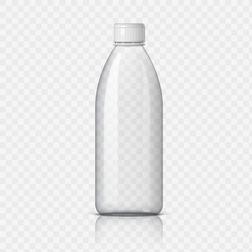 Realistic plastic bottle for water.