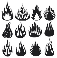 set of vector flames (fire icons)