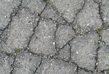 Obraz premium Closeup of damaged asphalt