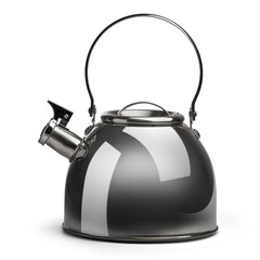 Whistling kettle isolated on white background with clipping path.