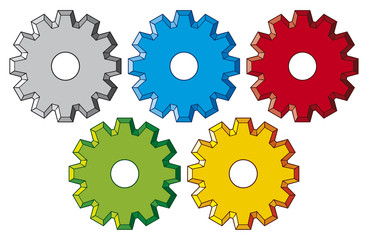machine gear collection (cogwheel vector set)