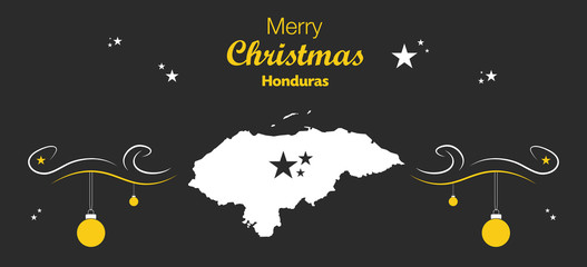 Fototapeta premium Merry Christmas illustration theme with map of Honduras