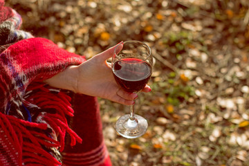 Magnificent color of the wine in glass