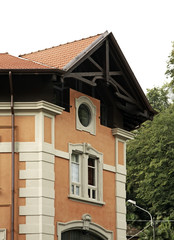 Fragment of building in Menaggio. Province Como. Italy