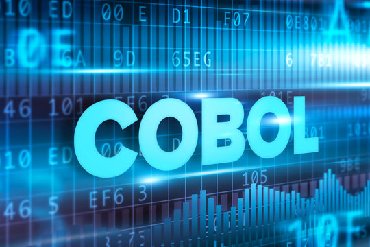 Cobol abstract concept blue text blue background