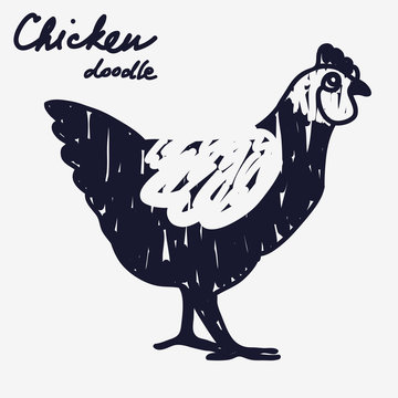 Chicken Doodle Black