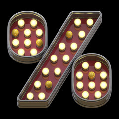 Font retro lamp light sign
