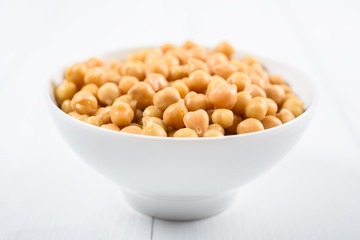 Chickpeas Bowl On White Background