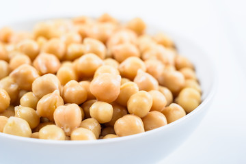 Chickpeas Bowl On White Background