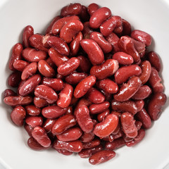 Canned Red Kidney Beans In White Bowl