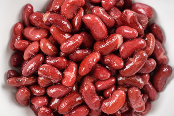 Canned Red Kidney Beans In White Bowl