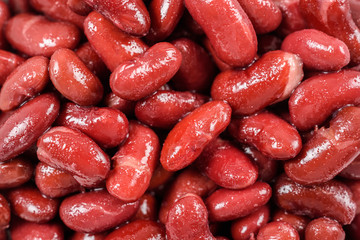 Pile Of Canned Red Kidney Beans