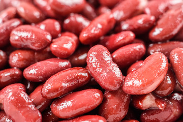 Pile Of Canned Red Kidney Beans