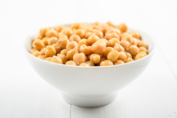 Chickpeas Bowl On White Background