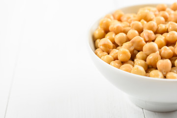 Chickpeas Bowl On White Background
