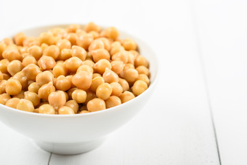 Chickpeas Bowl On White Background