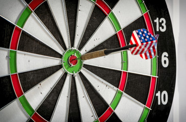 dart board with dart arrow