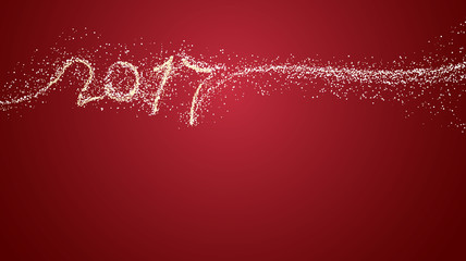 Creative red color New Year design background with snow