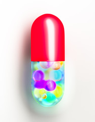 A 3d render of a pill capsule